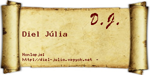 Diel Júlia névjegykártya